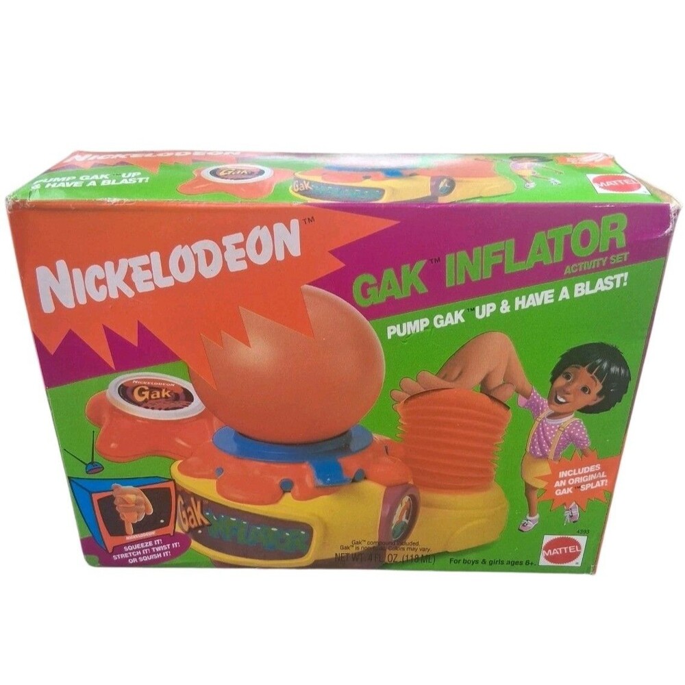 Nickelodeon GAK Inflator & Gak New In Box Playset 1992 Vintage Mattel NIB
